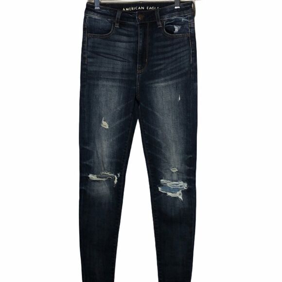 American Eagle Distressed Highest Rise Jeans. Sz 0 - Picture 1 of 12